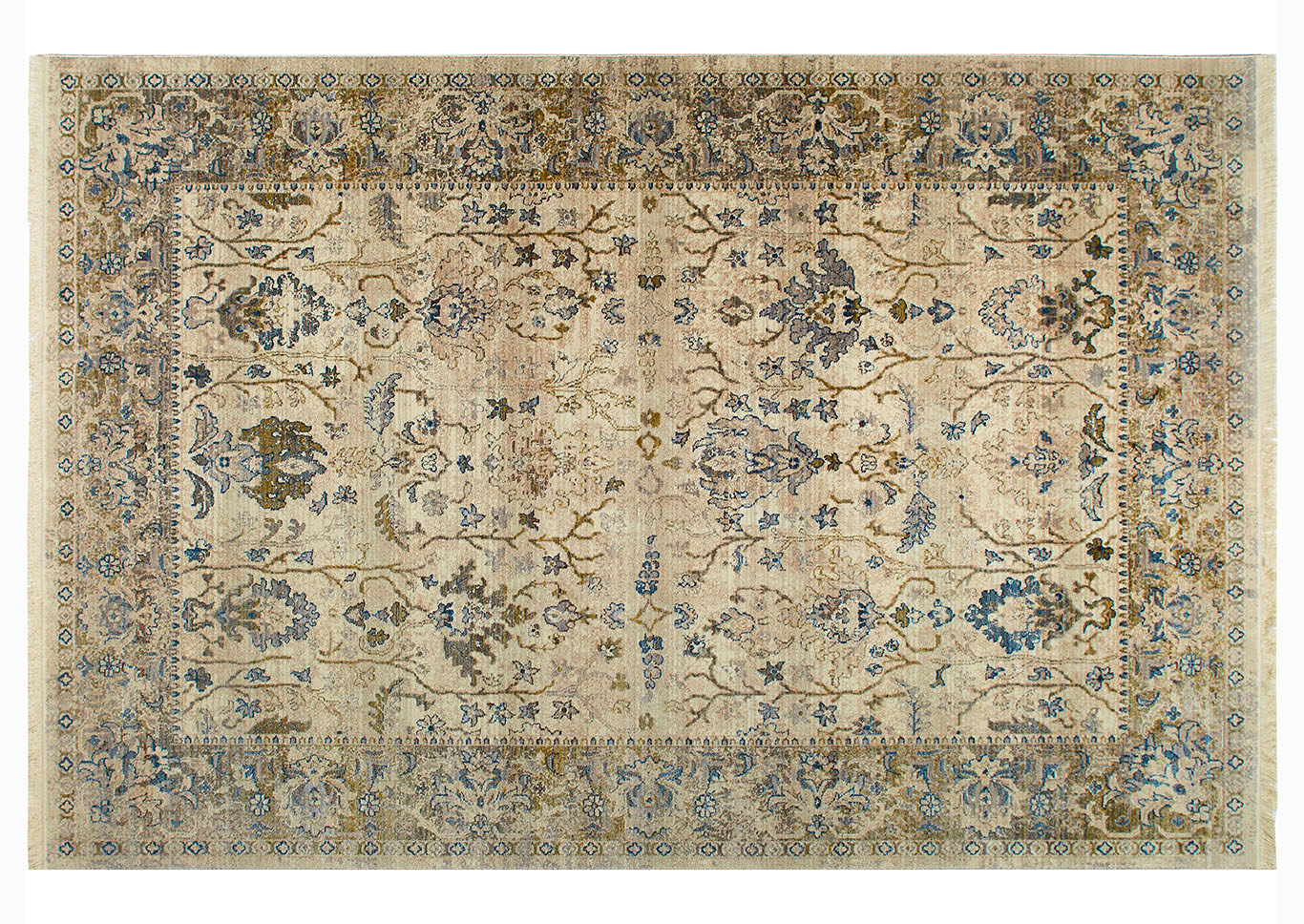 Home Dynamix Rutherford Adileh Transitional Area Rug 5'3"x7'7" Damask Ivory/Gold/Blue,Home Dynamix