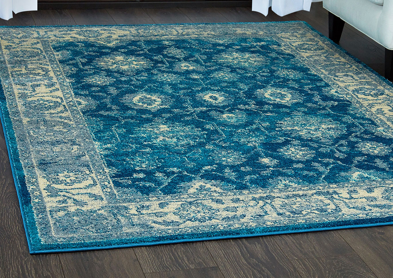 Home Dynamix Serena Ronda Transitional Area Rug 7'9"x10'2" Damask Blue/Ivory,Home Dynamix