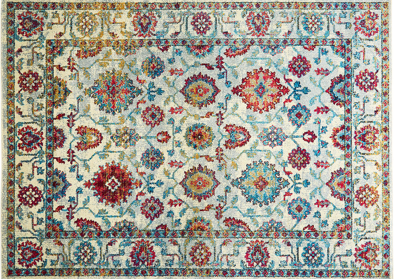 Home Dynamix Serena Ronda Transitional Area Rug 7'9"x10'2" Damask Ivory/Blue/Pink,Home Dynamix