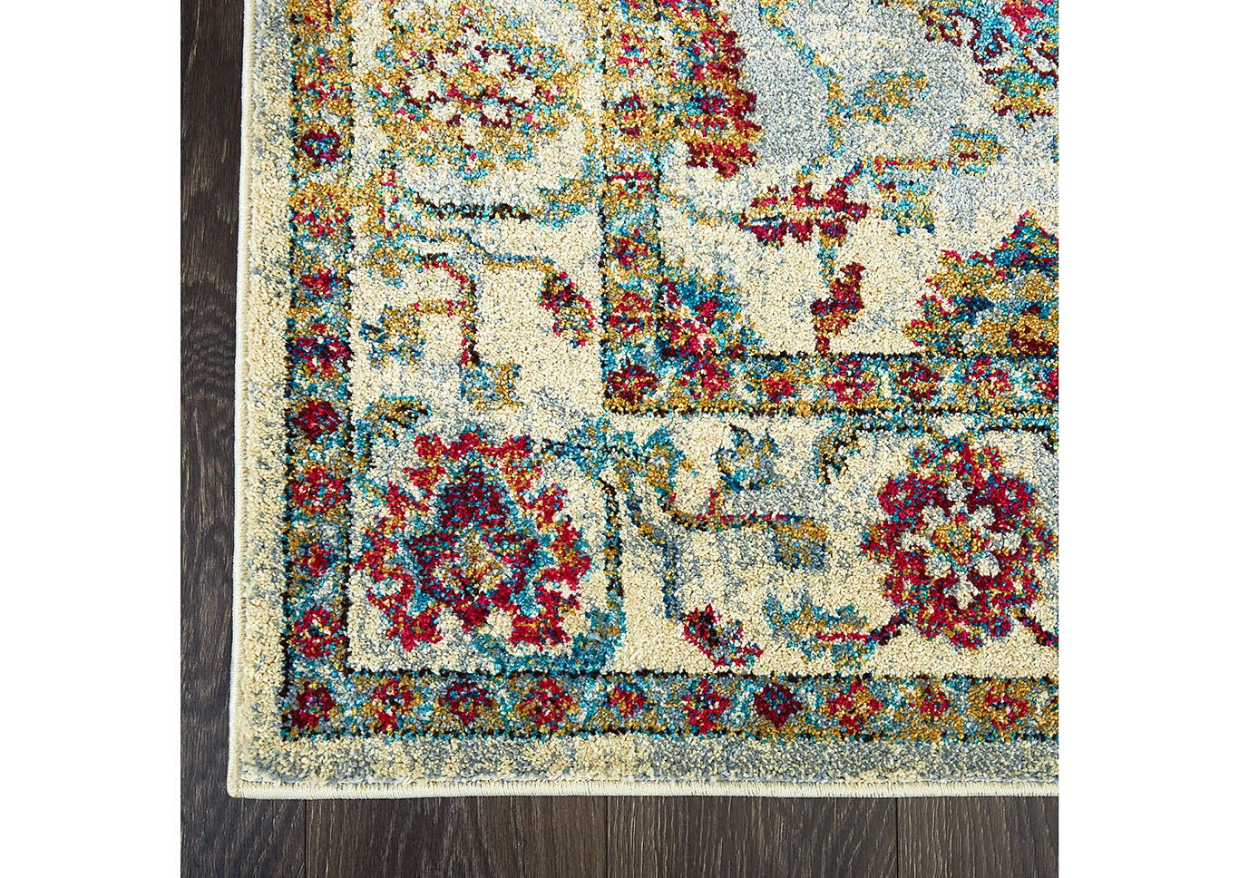 Home Dynamix Serena Ronda Transitional Area Rug 7'9"x10'2" Damask Ivory/Blue/Pink,Home Dynamix