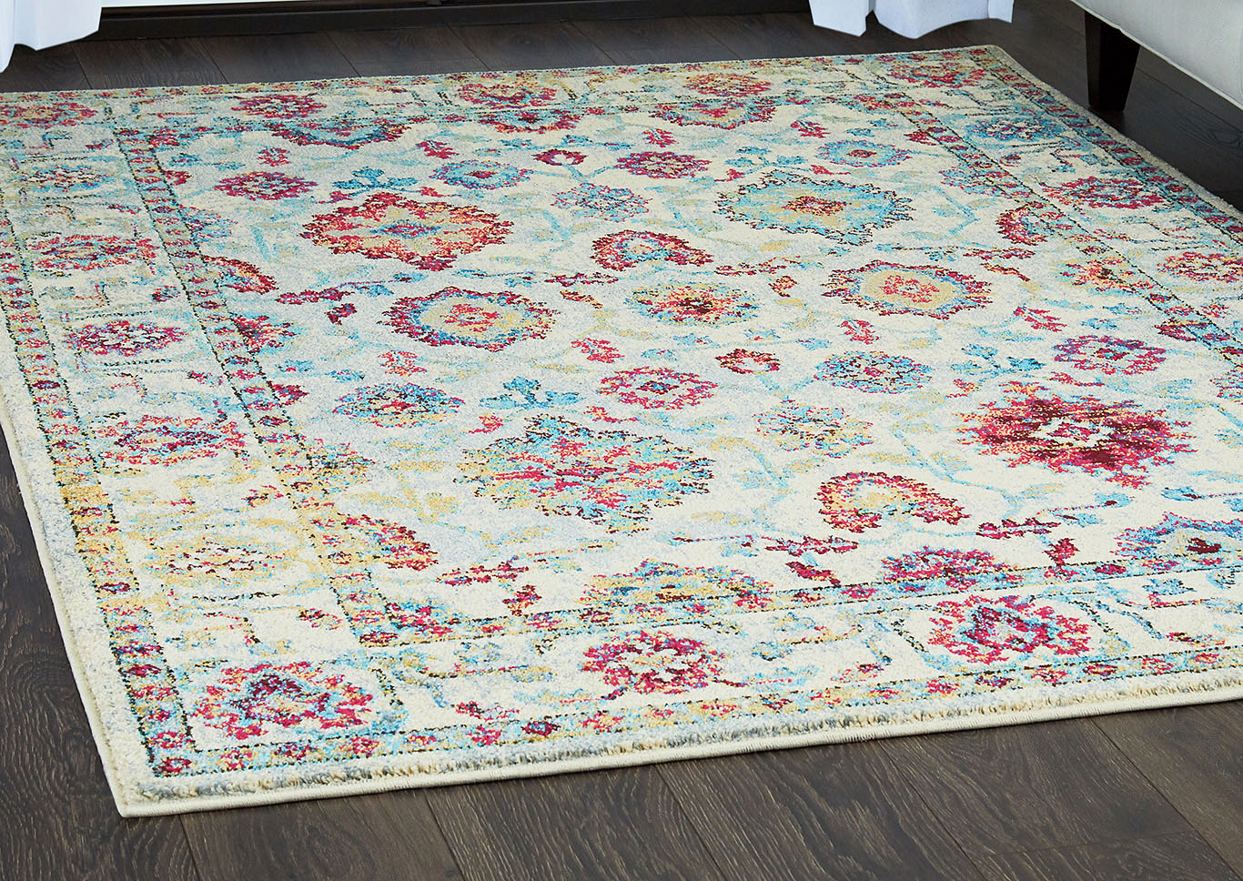 Home Dynamix Serena Ronda Transitional Area Rug 7'9"x10'2" Damask Ivory/Blue/Pink,Home Dynamix
