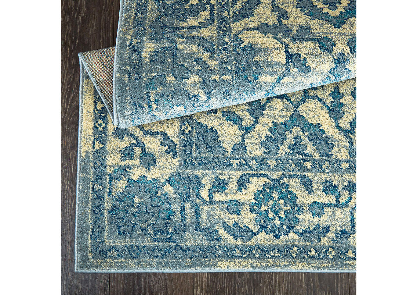 Home Dynamix Serena Ronda Transitional Area Rug 7'9"x10'2" Damask Ivory/Blue,Home Dynamix