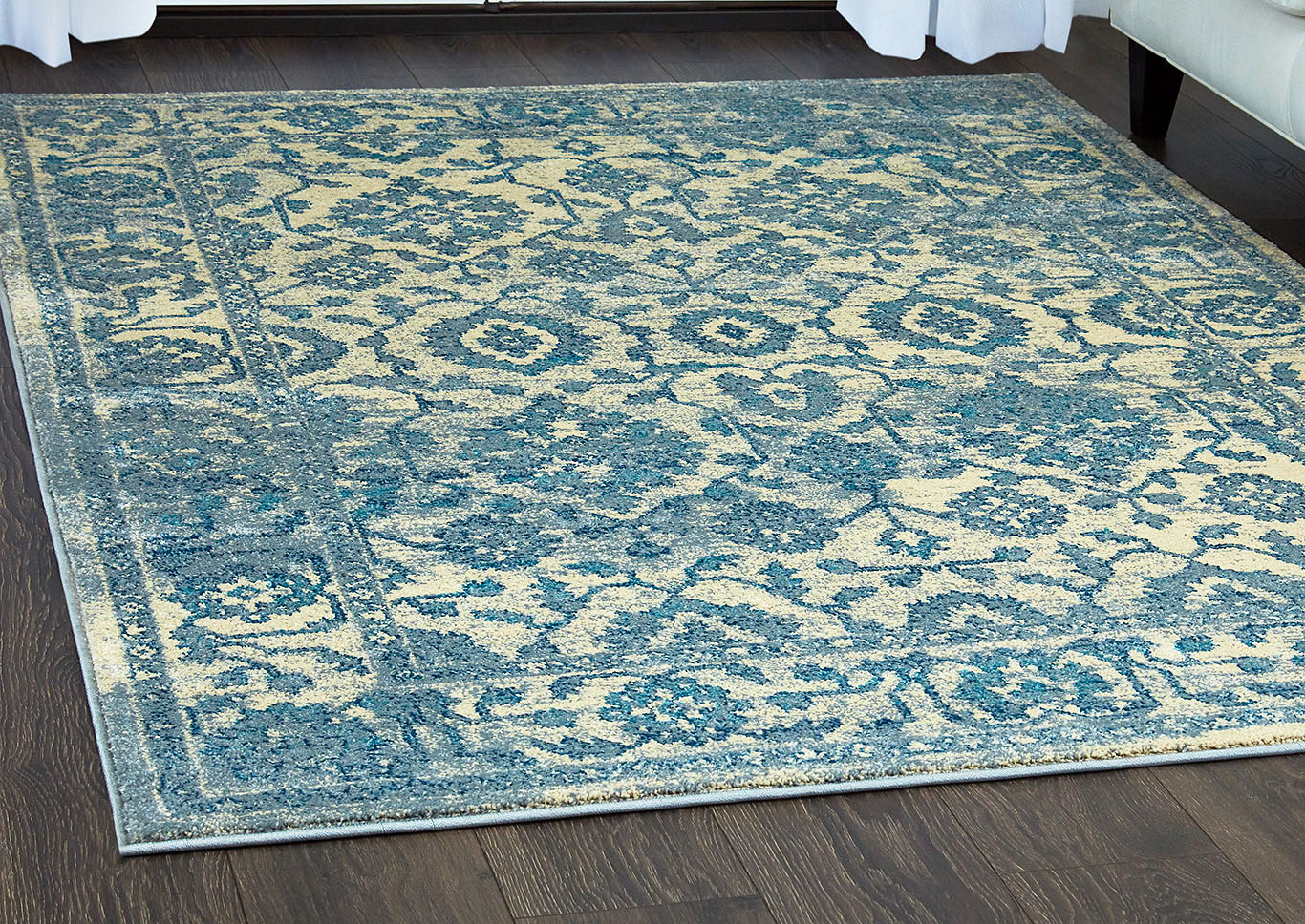Home Dynamix Serena Ronda Transitional Area Rug 7'9"x10'2" Damask Ivory/Blue,Home Dynamix