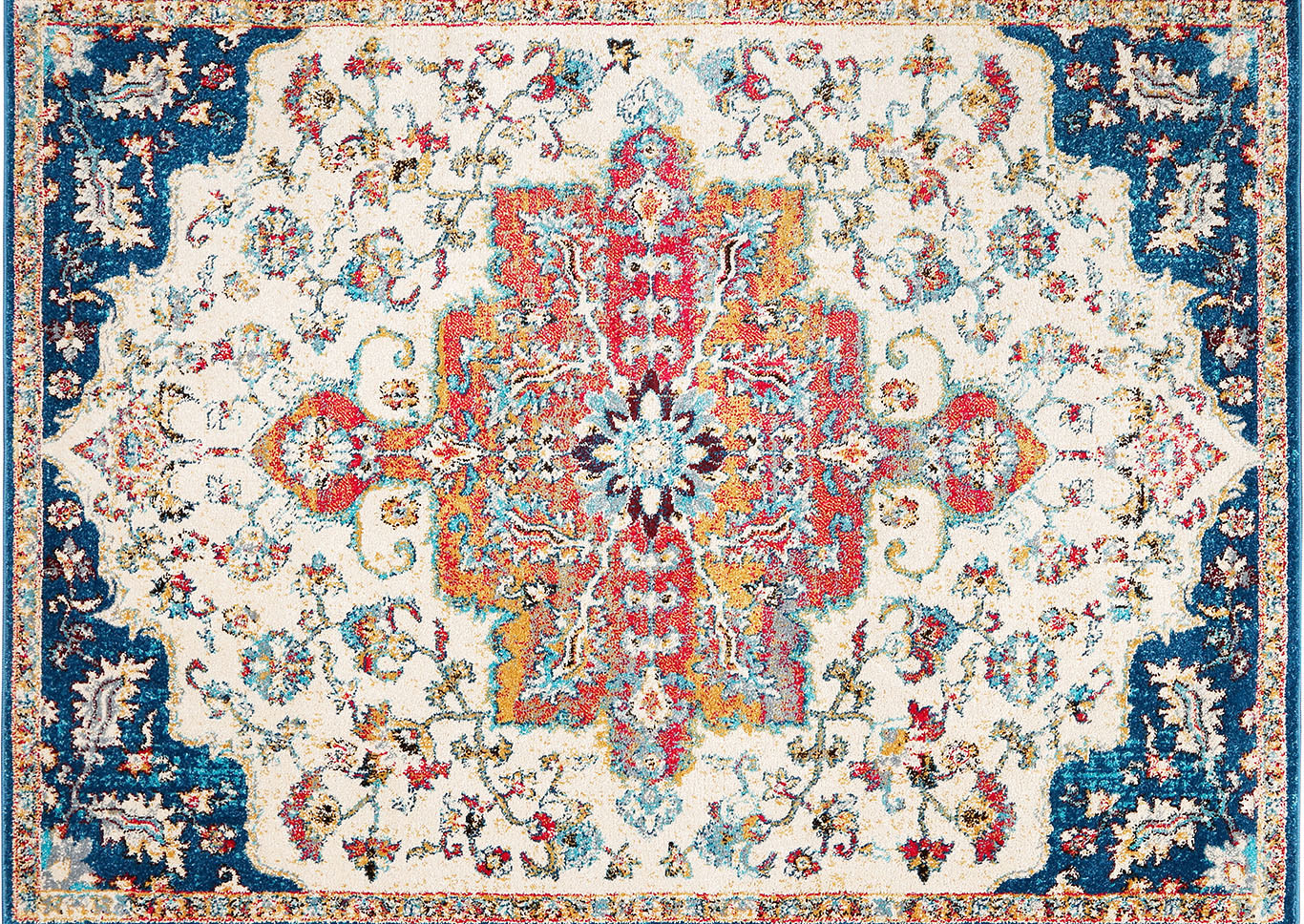 Home Dynamix Serena Daina Bohemian Area Rug 7'9"x10'2" Medallion Ivory/Navy Blue,Home Dynamix