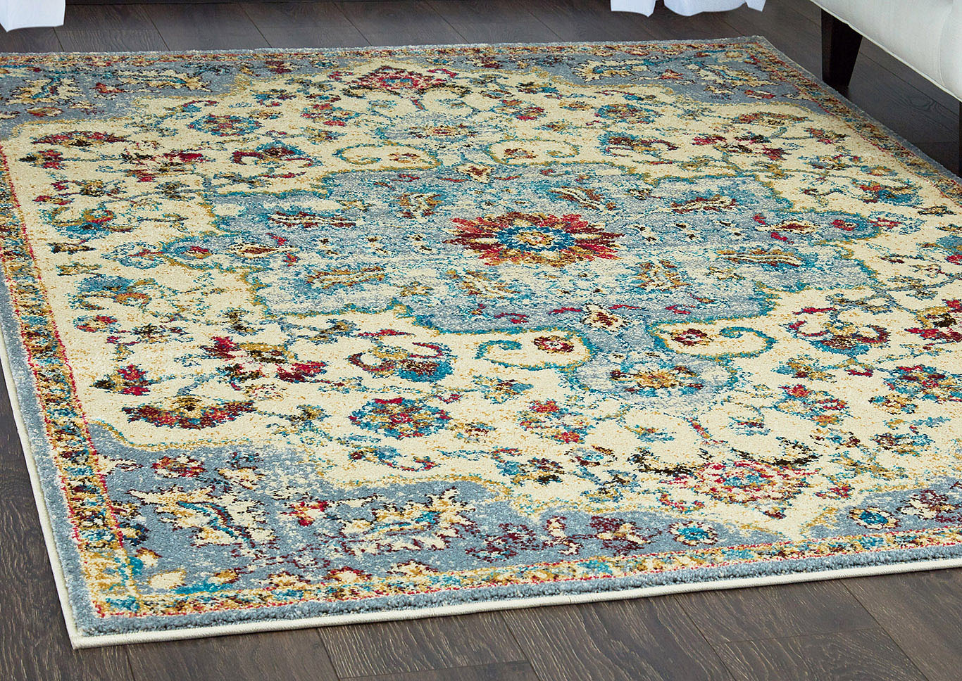 Home Dynamix Serena Merida Bohemian Area Rug 5'3"x7'2" Medallion Ivory/Gray,Home Dynamix