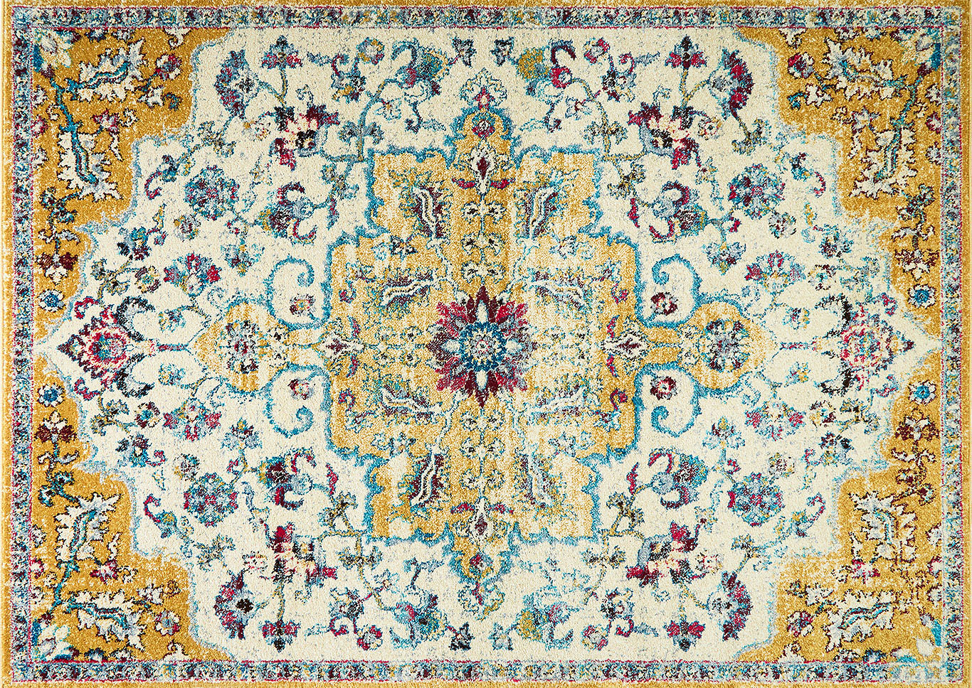 Home Dynamix Serena Merida Bohemian Area Rug 5'3"x7'2" Medallion Ivory/Beige,Home Dynamix
