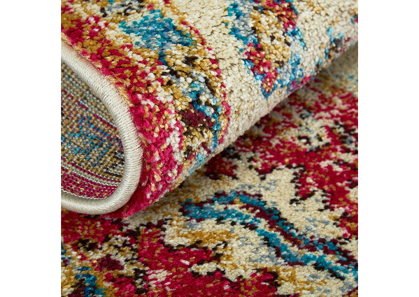 Home Dynamix Serena Merida Bohemian Area Rug 5'3"x7'2" Medallion Ivory/Fuchsia,Home Dynamix
