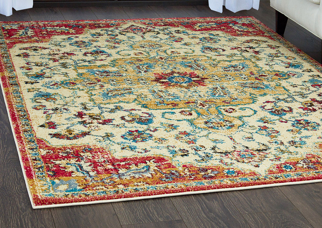 Home Dynamix Serena Merida Bohemian Area Rug 5'3"x7'2" Medallion Ivory/Fuchsia,Home Dynamix