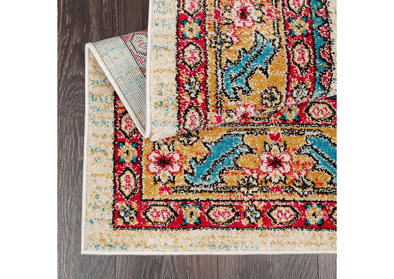 Home Dynamix Serena Wilson Bohemian Area Rug 2'6"x7'2" Border Ivory/Fuchsia/Gold,Home Dynamix