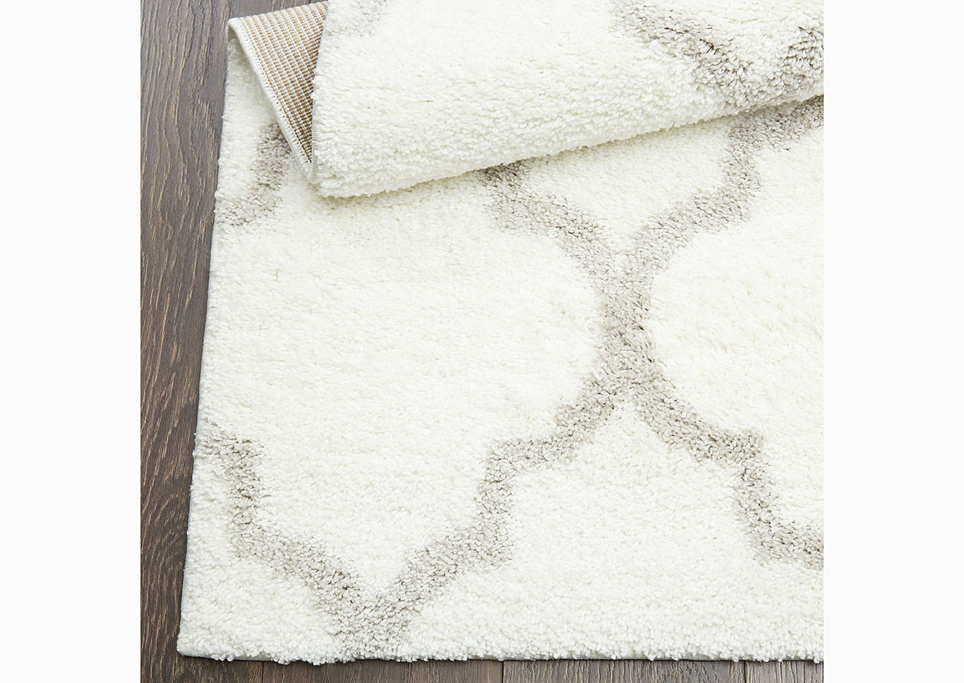 Home Dynamix SoHome Spectrum Amherst Shag Area Rug 47"x63" Trellis White/Gray,Home Dynamix