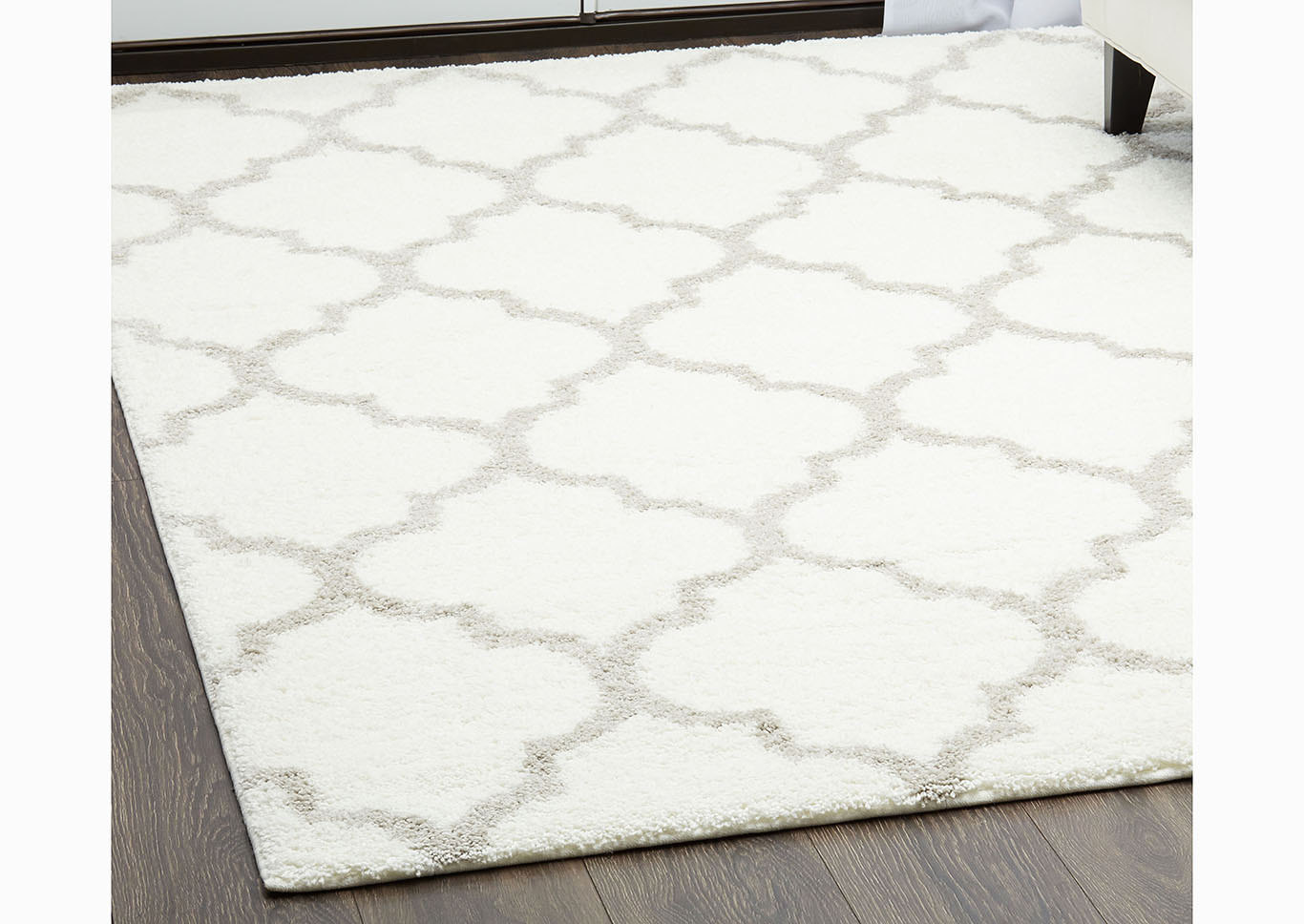 Home Dynamix SoHome Spectrum Amherst Shag Area Rug 47"x63" Trellis White/Gray,Home Dynamix