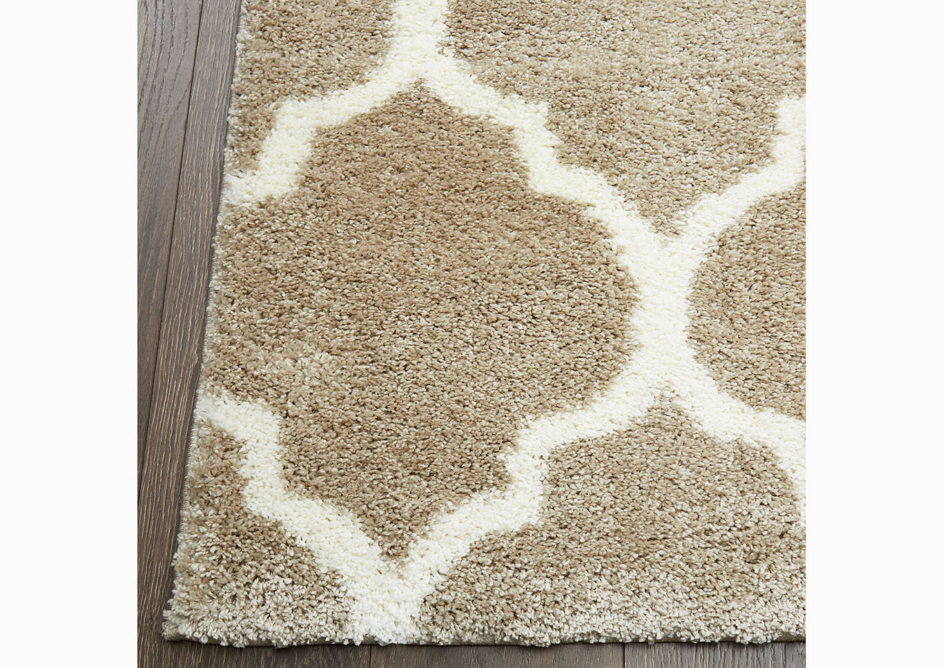 Home Dynamix SoHome Spectrum Amherst Shag Area Rug 47"x63" Trellis Beige/White,Home Dynamix