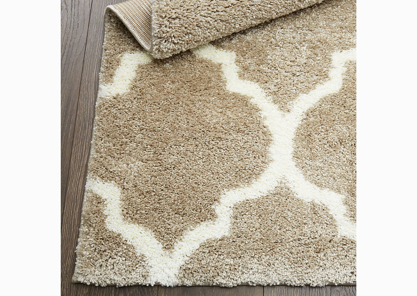 Home Dynamix SoHome Spectrum Amherst Shag Area Rug 47"x63" Trellis Beige/White,Home Dynamix