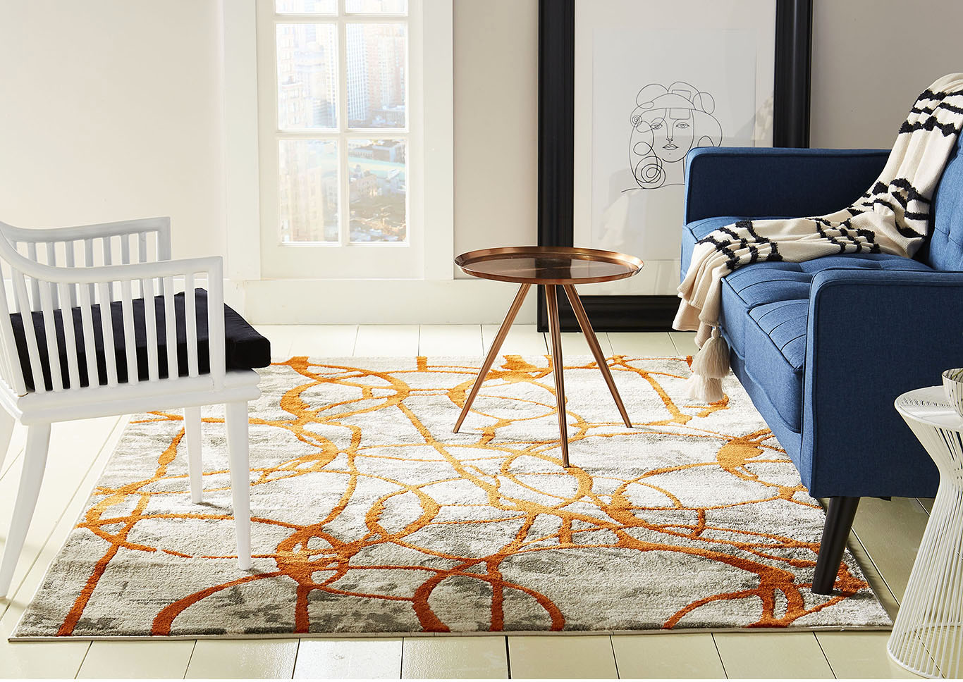 Tanja Cecilia Orange Area Rug,Home Dynamix