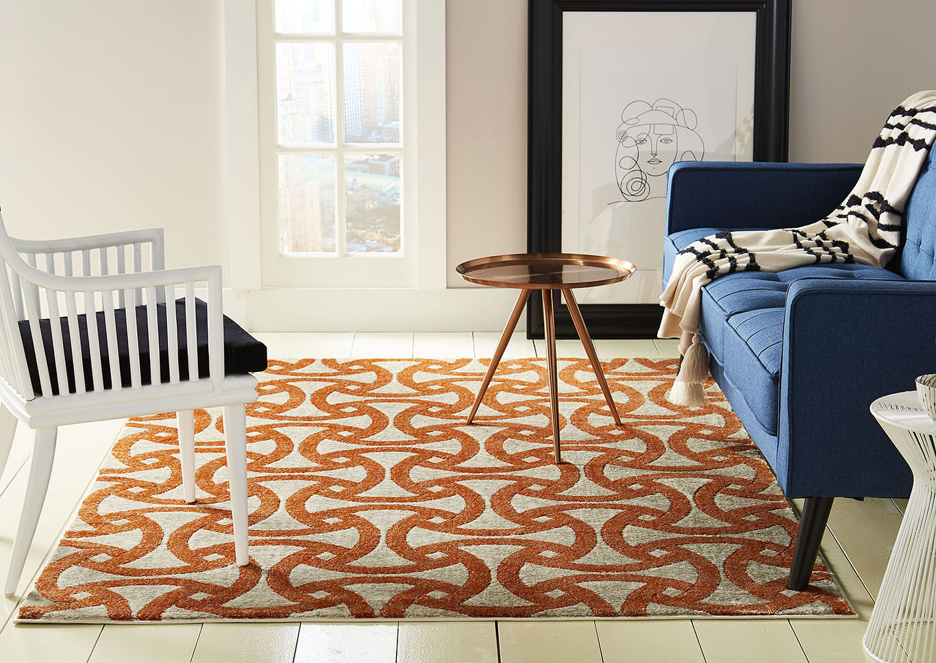 Tanja Jace Beige-Orange Area Rug,Home Dynamix