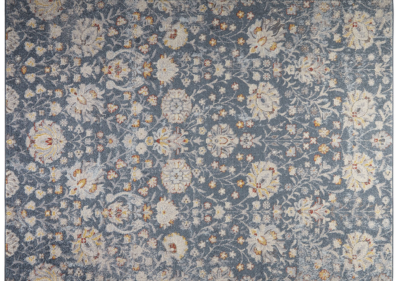 Home Dynamix Venice Flore Transitional Area Rug 6'6"x9'6" Damask Blue/Ivory,Home Dynamix