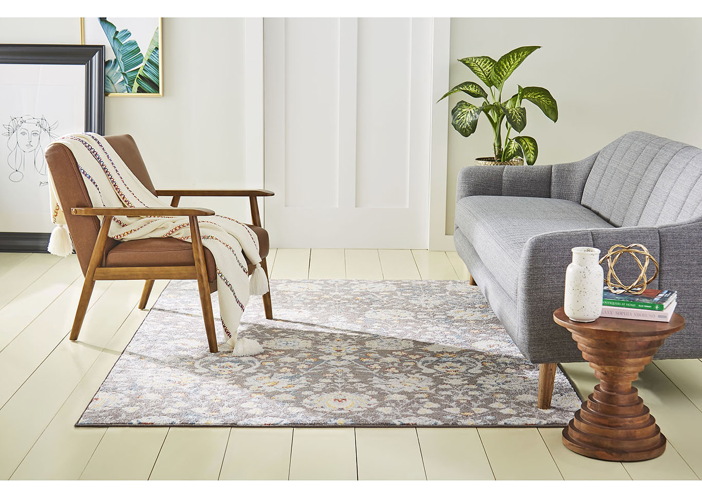 Home Dynamix Venice Flore Transitional Area Rug 7'10"x10'2" Damask Brown/Ivory,Home Dynamix