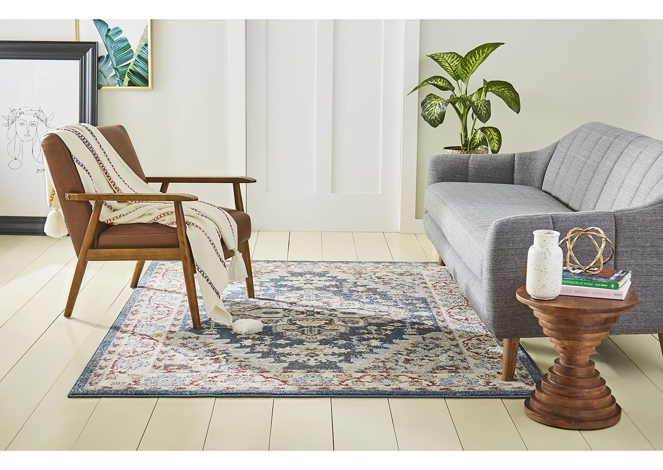 Venice Loreta Blue-Ivory Area Rug,Home Dynamix