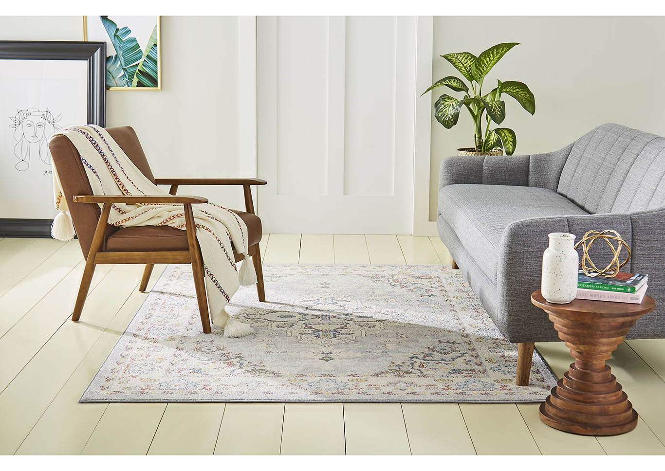 Venice Loreta Gray-Ivory Area Rug,Home Dynamix