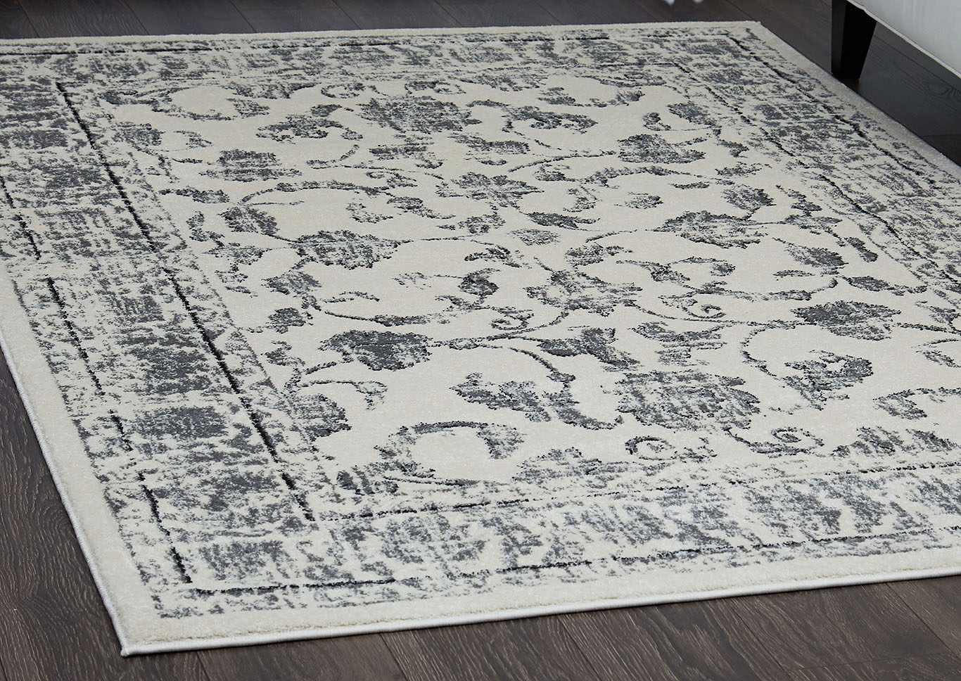 Home Dynamix Vintage Sloane Transitional Area Rug 9'2"x11'8" Damask Ivory/Gray,Home Dynamix