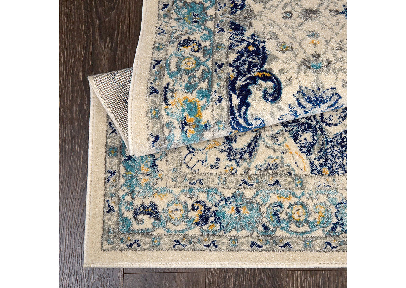 Home Dynamix Vintage Channing Transitional Area Rug 9'2"x11'8" Medallion Ivory/Blue/Gray,Home Dynamix