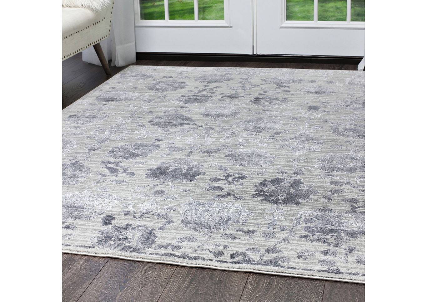 Home Dynamix Nicole Miller Kenmare Marian Transitional Area Rug 7'9"x10'2" Damask Gray/Cream,Home Dynamix