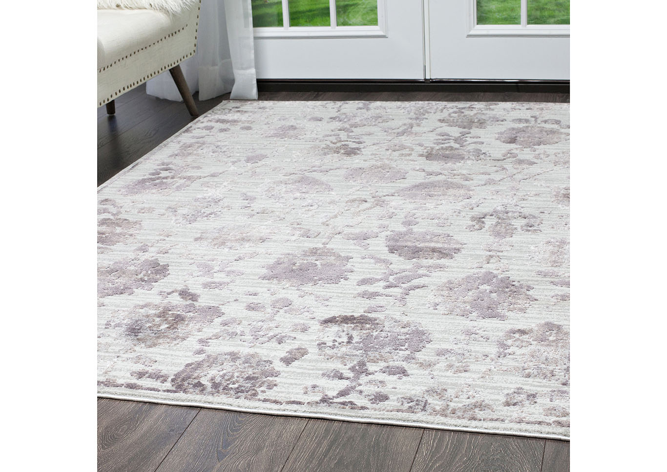 Home Dynamix Nicole Miller Kenmare Marian Transitional Area Rug 7'9"x10'2" Damask Gray/Purple,Home Dynamix