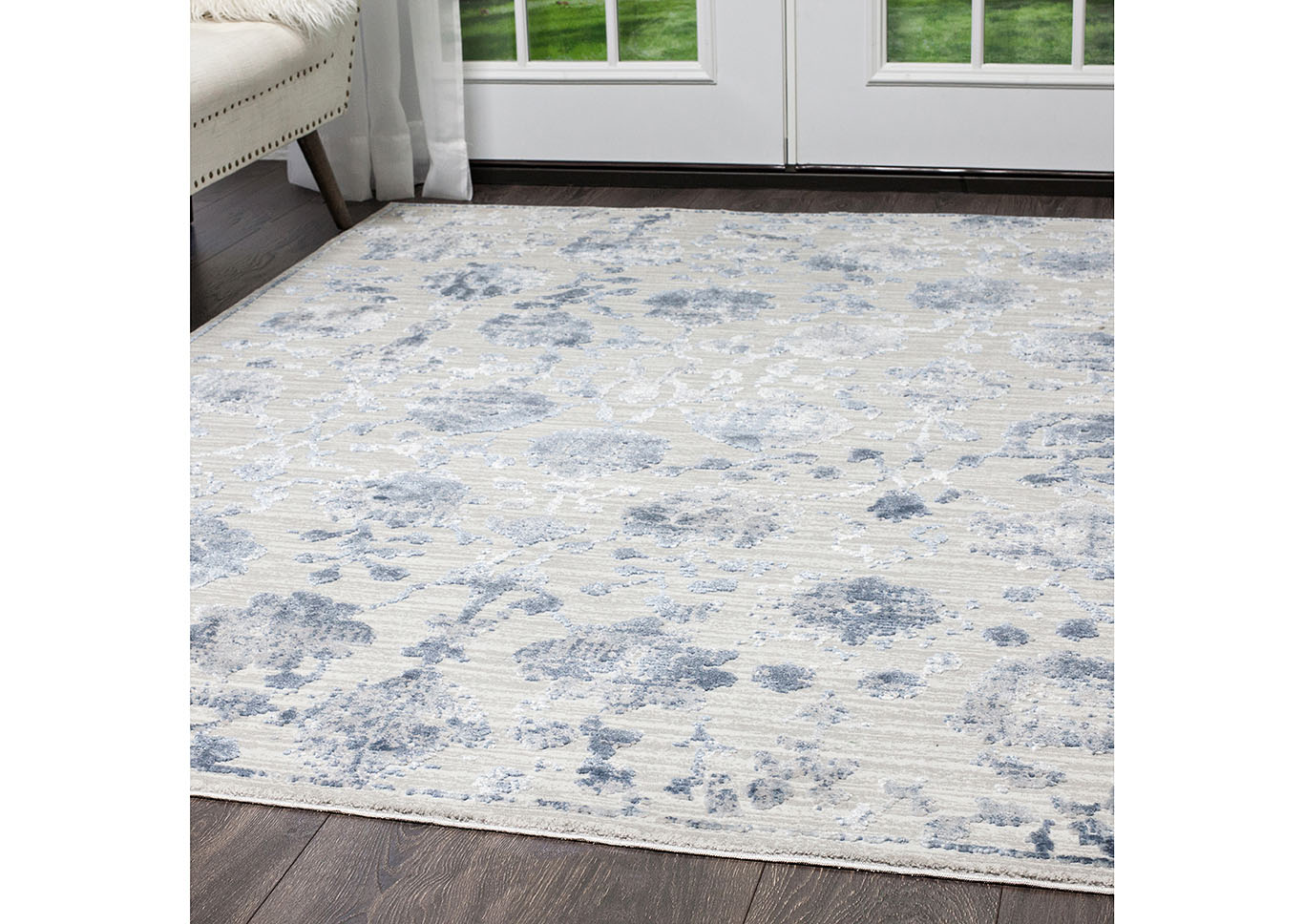Home Dynamix Nicole Miller Kenmare Marian Transitional Area Rug 5'3"x7'2" Damask Gray/Blue,Home Dynamix