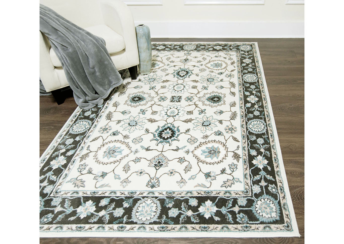 Oxford Huron Cream-Gray Area Rug,Home Dynamix