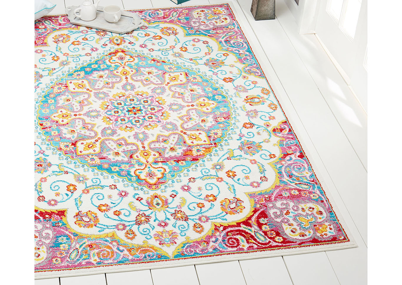 Splash Masson Ivory-Red Area Rug,Home Dynamix
