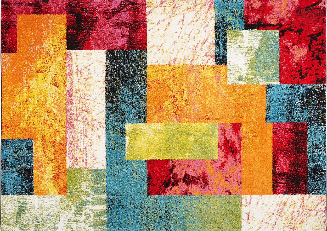 Home Dynamix Splash Scarlet Contemporary Area Rug 3 Piece Set Geometric Ivory/Pink/Orange,Home Dynamix