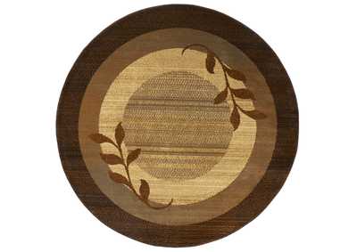 Image for Royalty Clover Area Rug Brown/Blue, 7'10" Round