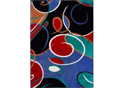 Image for Premium Loire Area Rug Black/Blue, 21"X35"