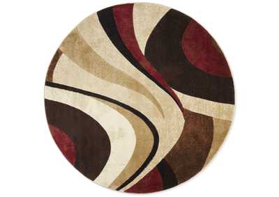 Image for Tribeca Slade Area Rug Brown/Red, 7'10" Round