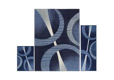 Image for Ariana Arcata Area Rug Navy Blue/Gray, 3 Piece Set