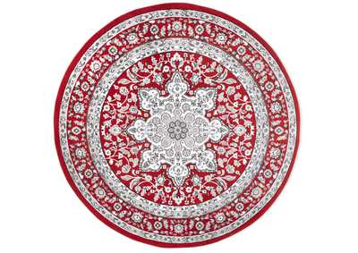 Image for Tremont Lane Persia Area Rug Red/Gray, 7'10" Round