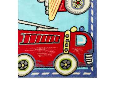 Image for Playground Cars and Trucks Blue Area Rug