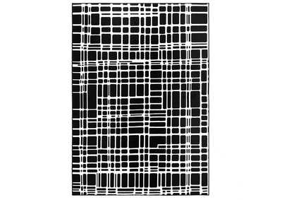 Image for Premium Noire Area Rug Black/Ivory, 5'2"x7'4"
