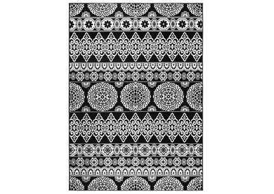 Image for Premium Marley Area Rug Black/Ivory, 5'2"x7'4"