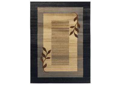 Image for Royalty Clover Area Rug Black/Blue, 7'10" Round