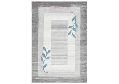 Image for Royalty Clover Area Rug Gray/Blue, 5'2"X7'2"