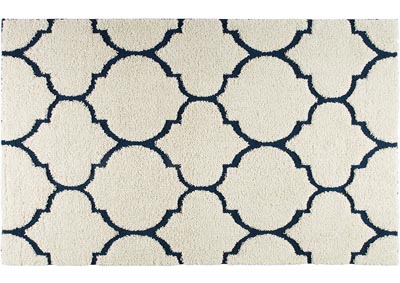 Image for Home Dynamix Canyon Henderson Shag Area Rug 7'10"x10'2" Trellis Cream/Navy Blue