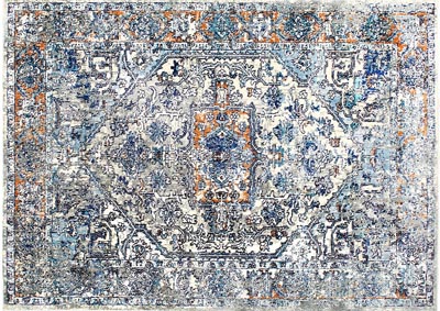 Image for Home Dynamix Shabby Chic Heritage Newburyport Bohemian Area Rug 7'10"x10'2" Medallion Blue/Blue/Rust