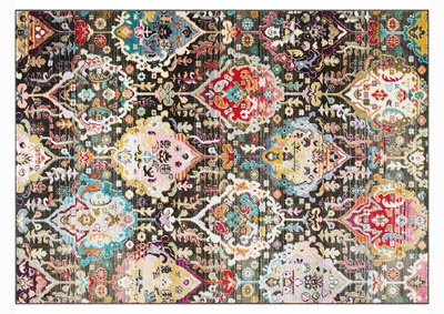 Image for Home Dynamix Trina Trina Turk Melody Chanel Bohemian Area Rug 5'2"x7'6" Botanical Gray/Ivory/Yellow