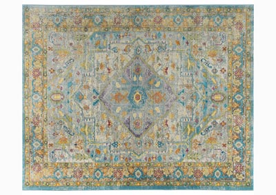 Image for Home Dynamix Nicole Miller Parlin Peony Oriental Area Rug 5'3"x6'9" Medallion Gray/Yellow/Blue