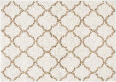 Image for Home Dynamix Nicole Miller Synergy Elm Shag Area Rug 3'3"x4'3" Trellis Gray/White