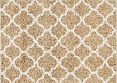 Image for Home Dynamix Nicole Miller Synergy Elm Shag Area Rug 3'3"x4'3" Trellis Beige/White