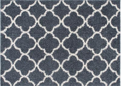 Image for Home Dynamix Nicole Miller Synergy Elm Shag Area Rug 3'3"x4'3" Trellis Blue/White