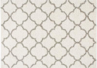 Image for Home Dynamix Nicole Miller Synergy Elm Shag Area Rug 3'3"x4'3" Trellis White/Gray