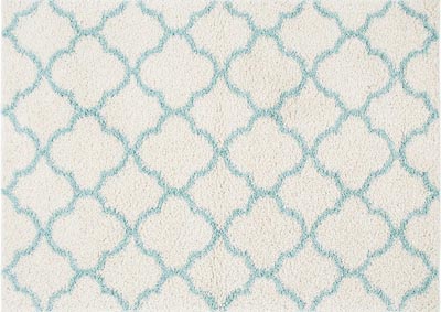 Image for Home Dynamix Nicole Miller Synergy Elm Shag Area Rug 3'3"x4'3" Trellis White/Aqua
